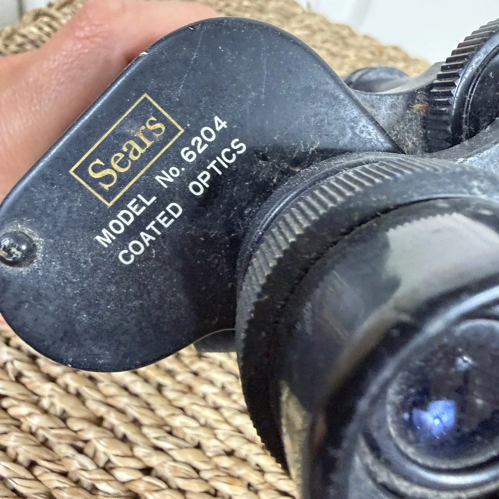 Vintage‎ Sears Binoculars Black 7x50mm Model 6204 Coated Optics Japan